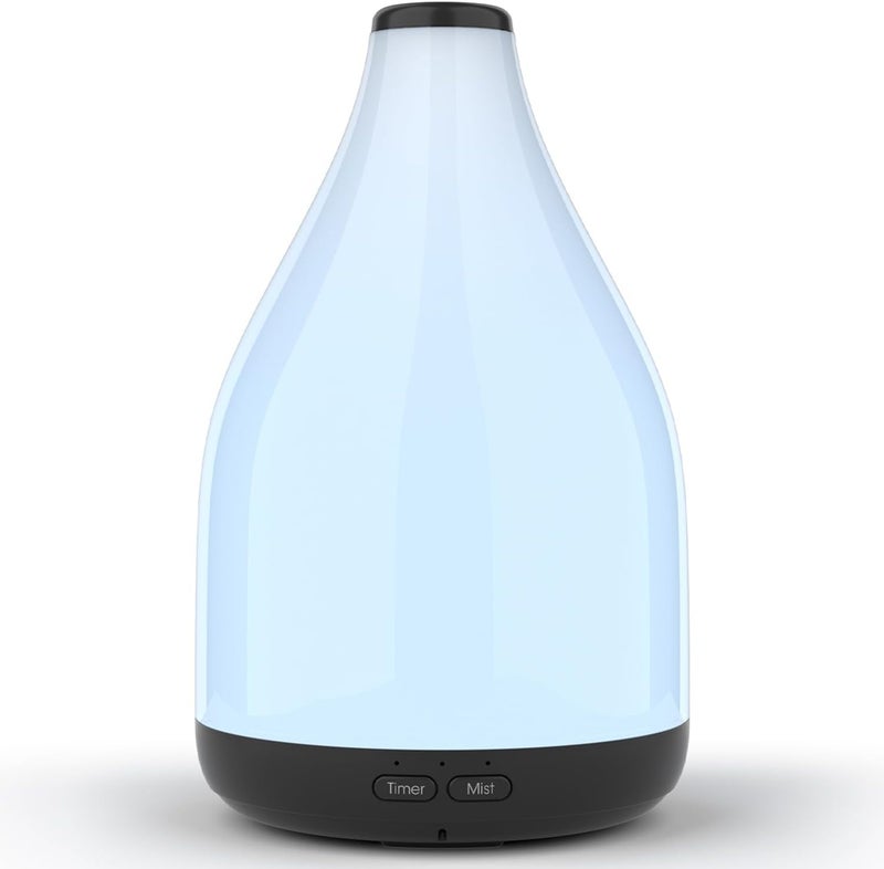 KinYiLO Essential Oil Diffuser for Home, Modern Décor Aromatherapy Diffusers Large Room Fresh Air Scent, 300ml Ultrasonic Cool Mist Humidifier, 1-3-6H Timer Auto Shut-Off, Color Light, (Black) - Image 1