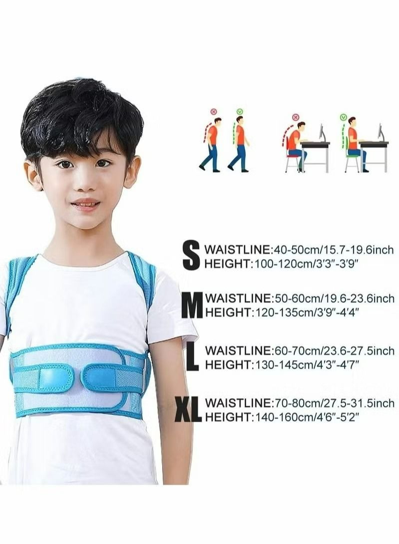 Back Brace With Posture Corrector For Kids Teens With Relieve Back Pain Adjustable Upper Back Race Spinal Support with Soft Shoulder Pads To Prevent Humpback, Recommended By Doctor - Image 5