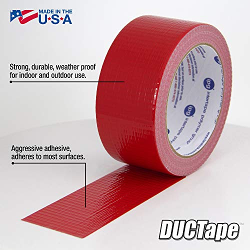 IPG JobSite DUCTape, Colored Duct Tape, 1.88" x 20 yd, Red (Single Roll) - Image 2