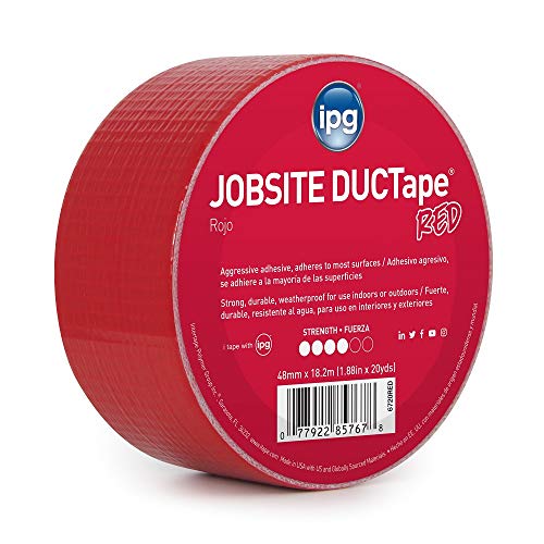 IPG JobSite DUCTape, Colored Duct Tape, 1.88" x 20 yd, Red (Single Roll) - Image 3