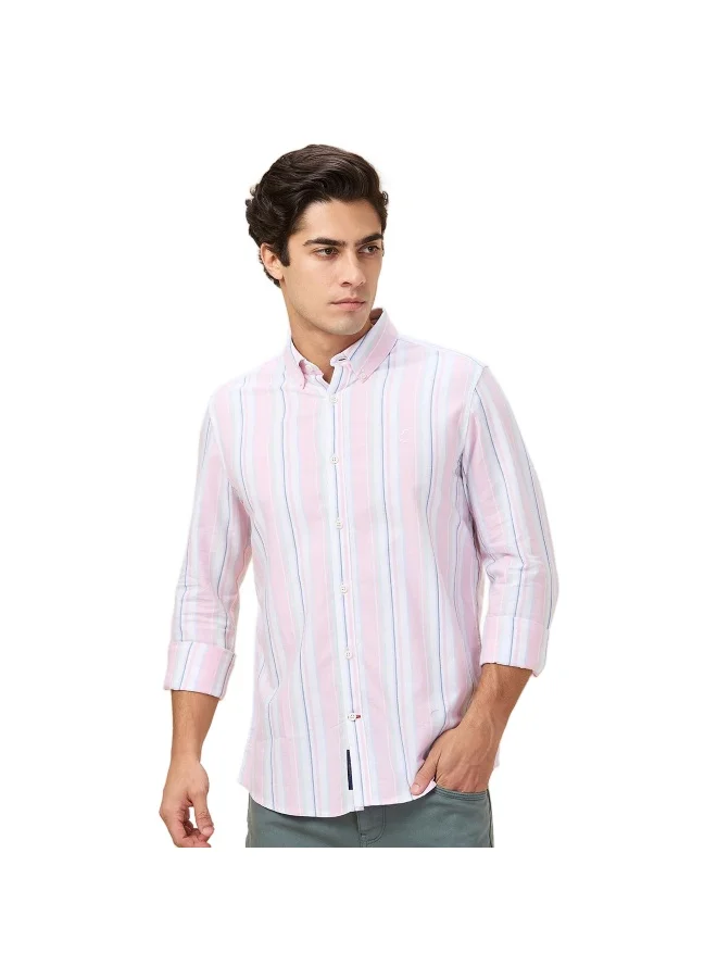 Being Human Mens Pink Collared Long Sleeve Shirt