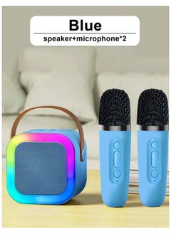 صندوق العاب مكبرات صوت كاريوكي لاسلكية محمولة تعمل بالبلوتوث مع ميكروفون ومصابيح LED  - Image 2