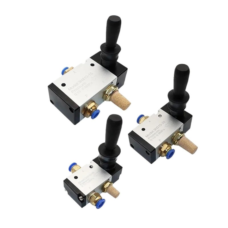 صمام يدوي هوائي بخمس منافذ وموضعين مع تركيب 10 ملم للتحكم اليدوي - Image 2