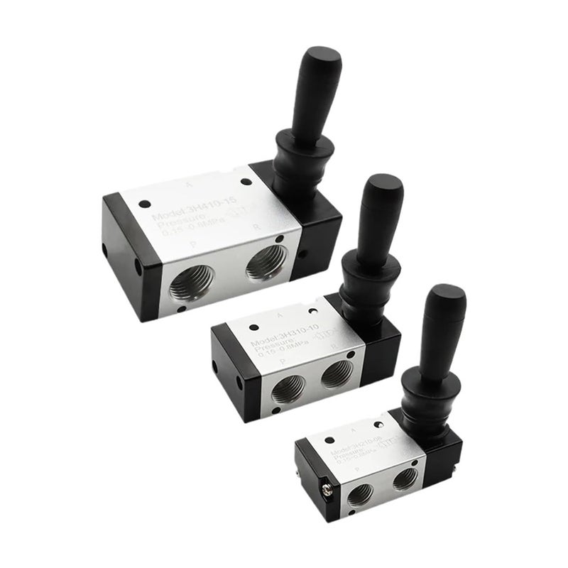 صمام يدوي هوائي بخمس منافذ وموضعين مع تركيب 10 ملم للتحكم اليدوي - Image 4