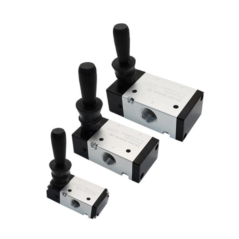 صمام يدوي هوائي بخمس منافذ وموضعين مع تركيب 10 ملم للتحكم اليدوي - Image 5