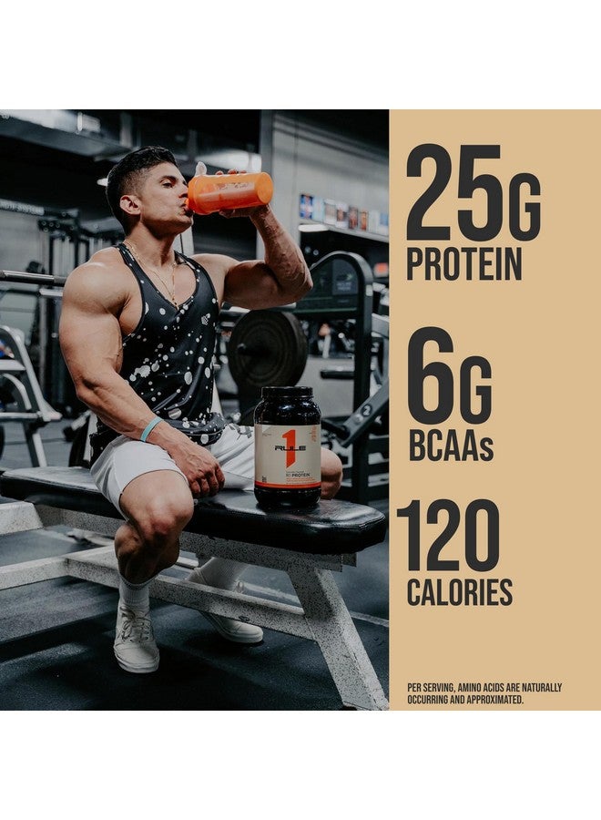 Rule 1 Proteins بروتينات رول وان بنكهة طبيعية - مسحوق بروتين مصل اللبن النقي وعزل مصل اللبن المهدرج بنكهة طبيعية، 25 جرام بروتين، و 6 جرام BCAAs لكل حصة (فانيليا نقية، 1.7 باوند) - Image 2