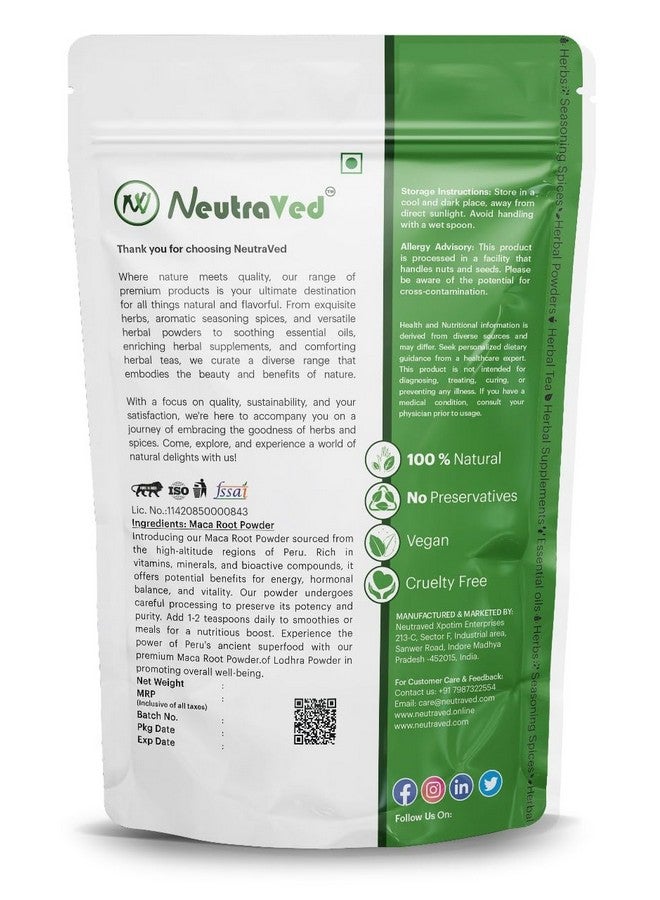 NeutraVed 100% Natural Maca Root Powder -50g in Zipper Standup Pouch - Image 5