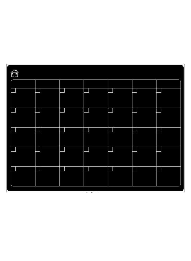 Black Planner 2 Fridge Magnets Strong Dry Erase Magnetic Planner Monthly And Weekly Planner, Anti-Fouling Magnetic Whiteboard Calendar, Magnetic Calendar Message Board Dry Erase Soft Whiteboard - Image 1