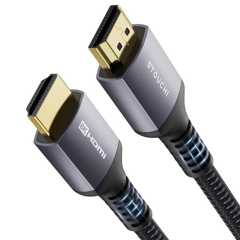 Stouchi كابل HDMI 2.1 من Stouchi بطول 4 أقدام وسرعة 48Gbps، كابل HDMI® فائق السرعة 8K60 4K120 144Hz RTX 3090 eARC HDR10 HDCP 2.2&2.3 متوافق مع بلاي ستيشن 5/PS5/Xbox Series X/Apple TV 4K/Roku TV/HDTV/Blu-ray - Image 1
