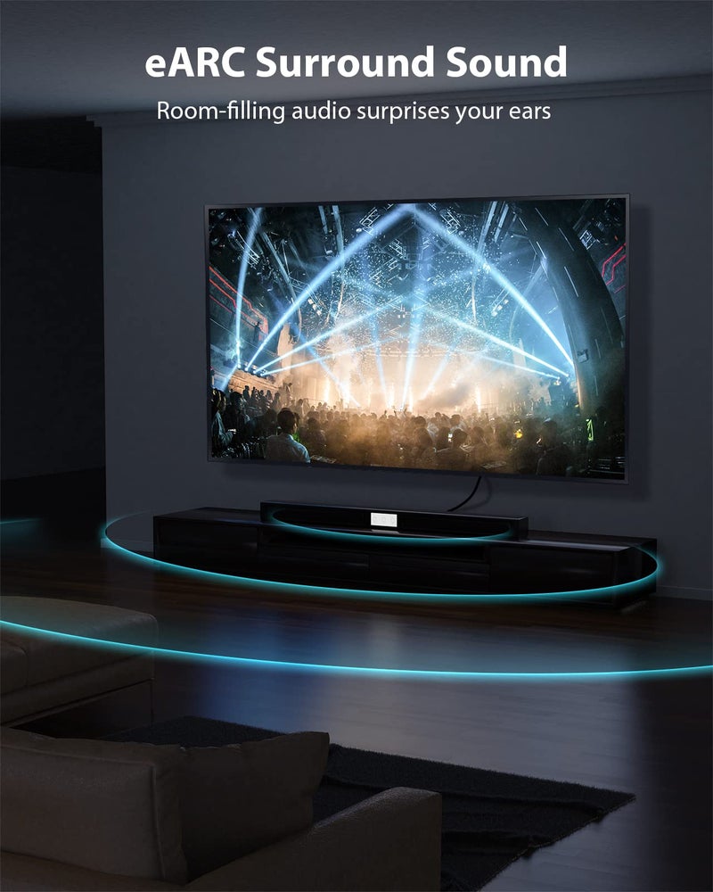 Stouchi كابل HDMI 2.1 من Stouchi بطول 4 أقدام وسرعة 48Gbps، كابل HDMI® فائق السرعة 8K60 4K120 144Hz RTX 3090 eARC HDR10 HDCP 2.2&2.3 متوافق مع بلاي ستيشن 5/PS5/Xbox Series X/Apple TV 4K/Roku TV/HDTV/Blu-ray - Image 3