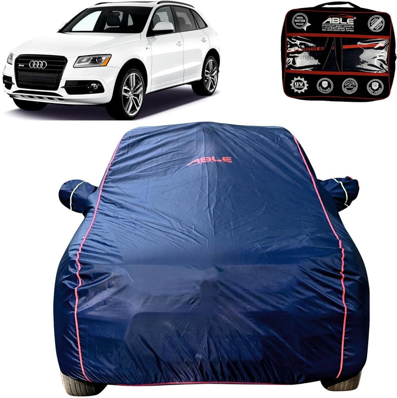 Able Parashuit Blue WR Series Car Body Cover with Mirror Pockets and Driver Door Zipper Compatible for Audi-Q5 Type-I (2008 to 2016 Model) - Image 1