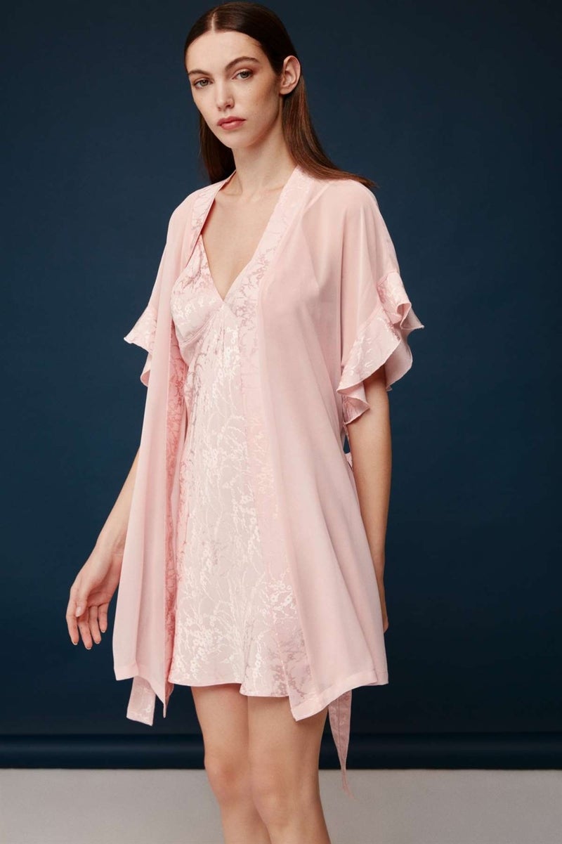 Bonnie&Clyde - Women's Powder Viscose Nightgown Dressing Gown 30012  - Image 1