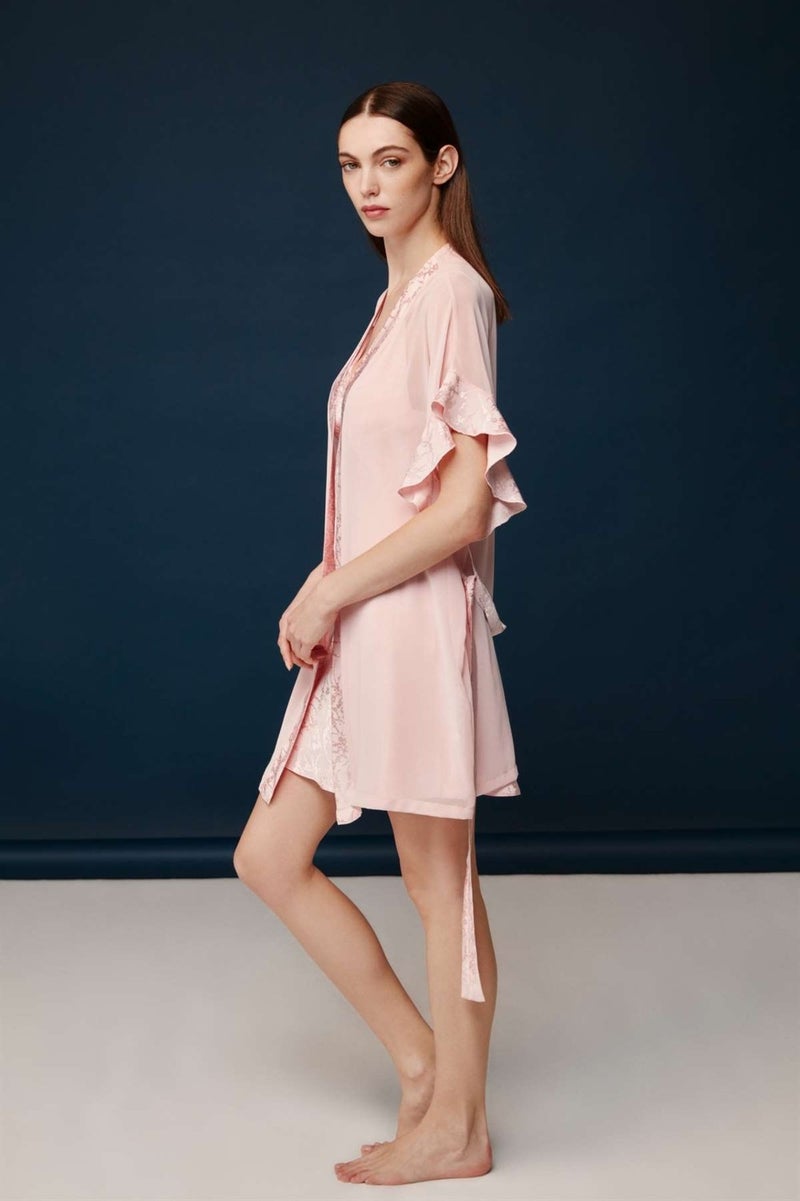 Bonnie&Clyde - Women's Powder Viscose Nightgown Dressing Gown 30012  - Image 2