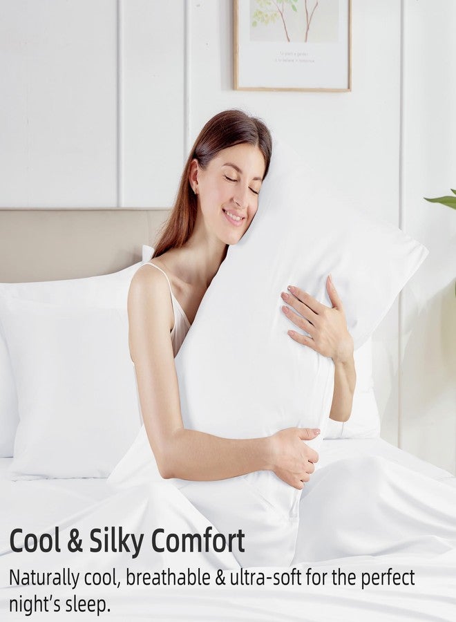 طقم أغطية وسائد ناعمة من جوكوتا، مقاس كينج، قطعتان، أغطية وسائد فاخرة حريرية وباردة لمن يعانون من الحرارة أثناء النوم، مصنوعة من 100% رايون مستخلص من الخيزران، إغلاق ظرفي، أغطية وسائد قابلة للعكس للشعر والوجه (20 بوصة × 36 بوصة). - Image 3