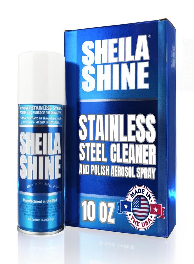 Sheila Shine شيلا شاين، منظف وملمع للفولاذ المقاوم للصدأ، 10 أونصات - ينظف ويلمع ويحمي أجهزة المطبخ، والثلاجات، والأحواض، والأفران، والشوايات - لمعان خالٍ من البقايا والخطوط - بخاخ منظف للفولاذ المقاوم للصدأ - Image 1