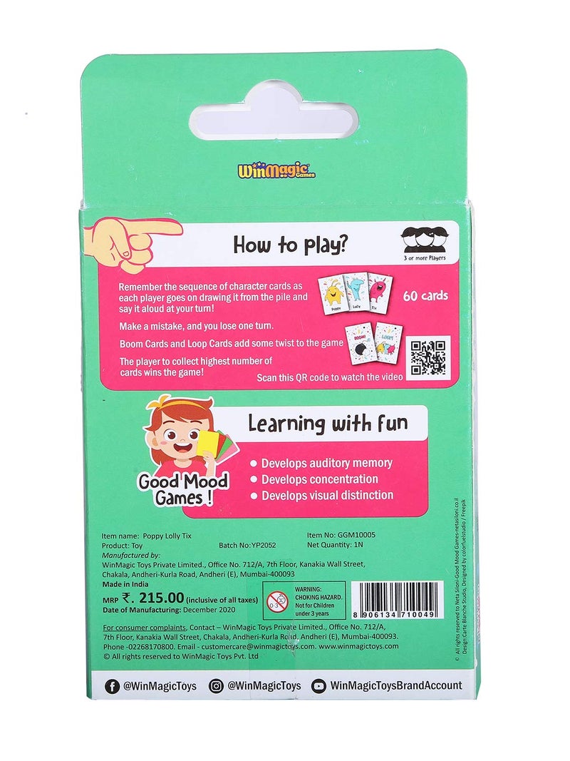 GOODMOOD Poppy Lolly Tix 44 Card Game for Age 4 5 6 7 8 +|2 or More Player Memory Game |Travel Games for Kids Simple & Fun Classic Family Table Games| Easy to Learn Games | Gifts for Kids - Image 2