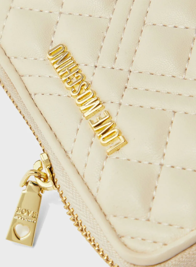 Love Moschino Quilted Zip Detail Purse