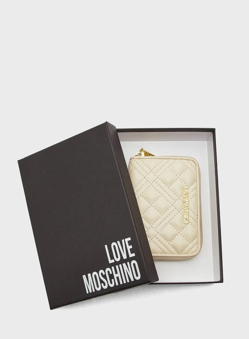 Love Moschino Quilted Zip Detail Purse