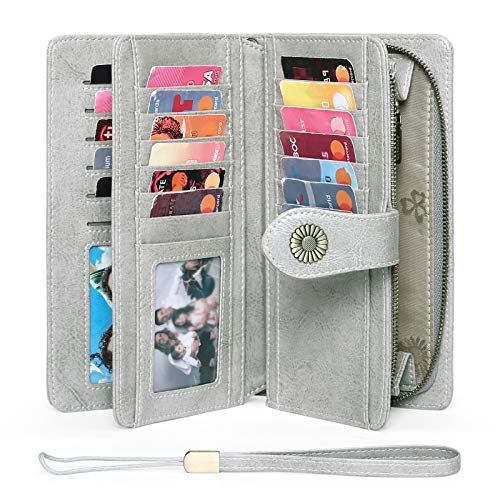 FALAN MULE Women's Wallet Genuine Leather RFID Blocking Large Capacity Trifold Ladies Wallet Wristlet Clutch Card Holder - Image 2