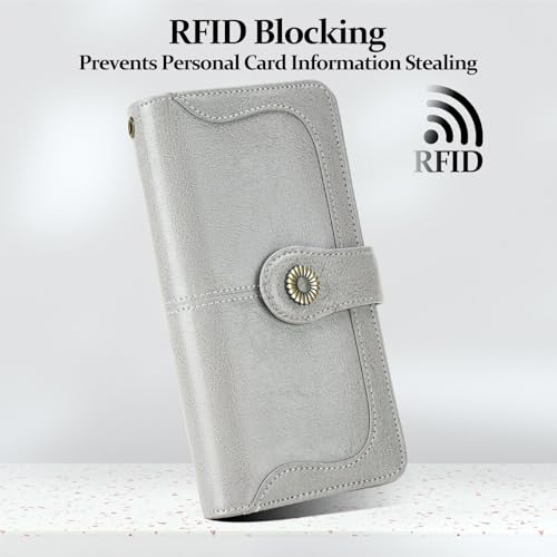 FALAN MULE Women's Wallet Genuine Leather RFID Blocking Large Capacity Trifold Ladies Wallet Wristlet Clutch Card Holder - Image 3
