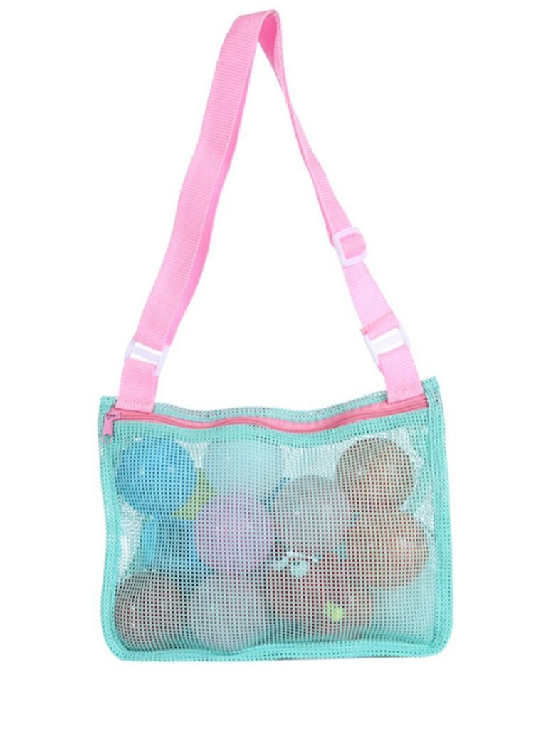 NIBEMINENT Toy Mesh Bag, Kids Shell Collecting Bag Beach Sand Totes for Holding Shells Toys Swimming Accessories Boys and Girls, Only Bags A Set of 3  - Image 5
