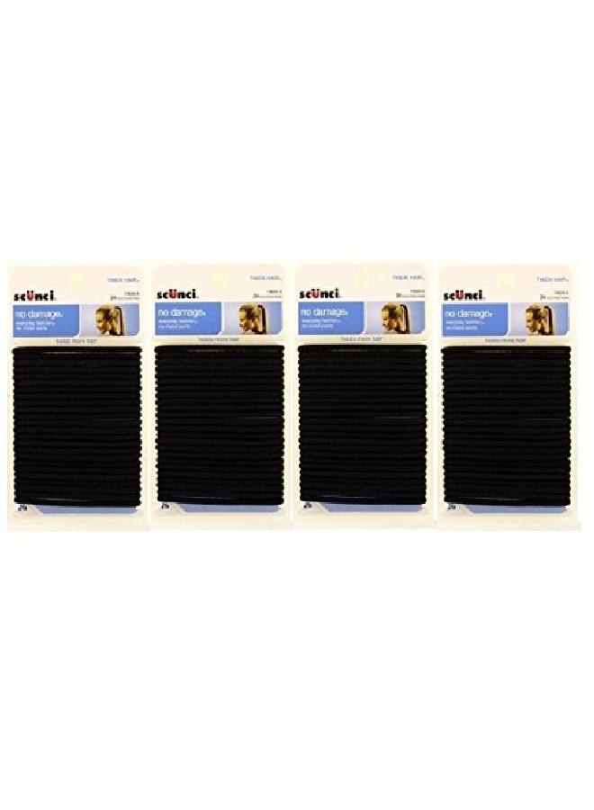 Scunci Effortless Beauty Thick Hair Nodamage Black Elastics 5 Mm 4 Packs Of 24 Count = 96 Count - Image 2