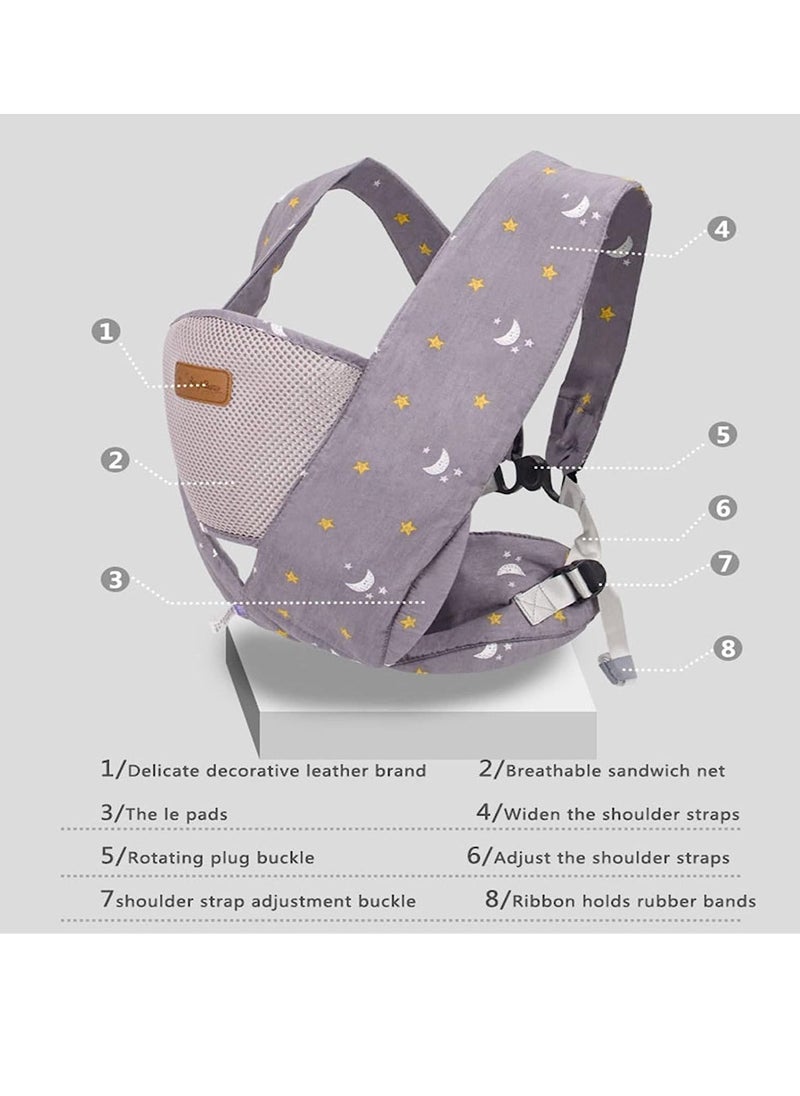 Gonice Baby Carrier, Ergonomic Adjustable Infant Front and Back Carrier for Newborn, Portable Cotton Soft Breathable Infant Sling Carrier for Toddlers 3 Months to 3 Years Old  - Image 5