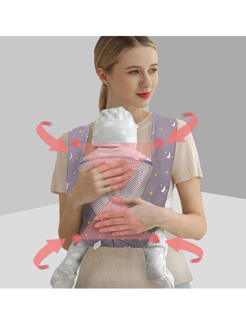 Baby Carrier, Ergonomic Adjustable Infant Front and Back Carrier for Newborn, Portable Cotton Soft Breathable Infant Sling Carrier for Toddlers 3 Months to 3 Years Old