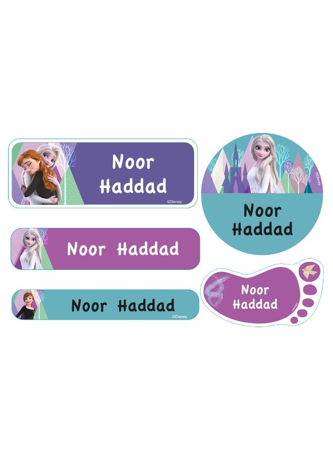 Essmak Disney Personalized Waterproof Name Labels for Kids – Set of 74 Custom Stickers for School Supplies, Lunch Boxes, Clothes and Toys  - Image 1