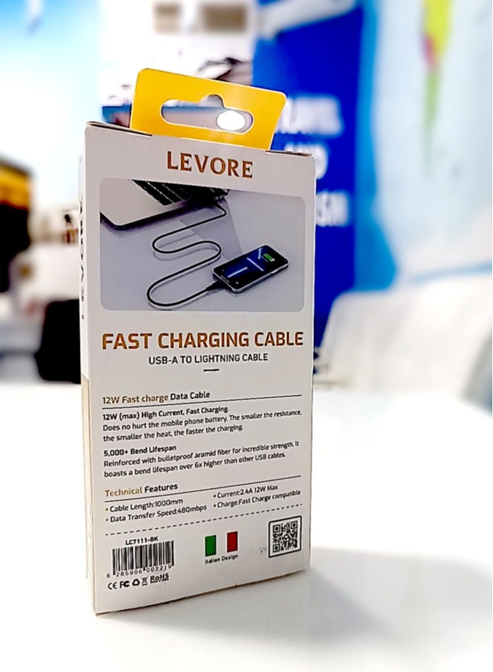 ليفور كابل بيانات شحن سريع من LEVORE USB-A إلى كابل إضاءة - Image 5