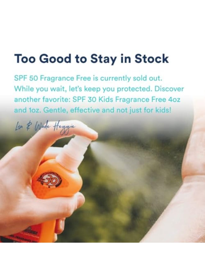 KINeSYS Fragrance Free Clear Spray Sunscreen for sensitive skin SPF 50 Hypoallergenic Broad Spectrum UVAUVB protection for Face Body PABA and Oxybenzone FREE 700 Sprays 4 Fl Oz120 mL - Image 3