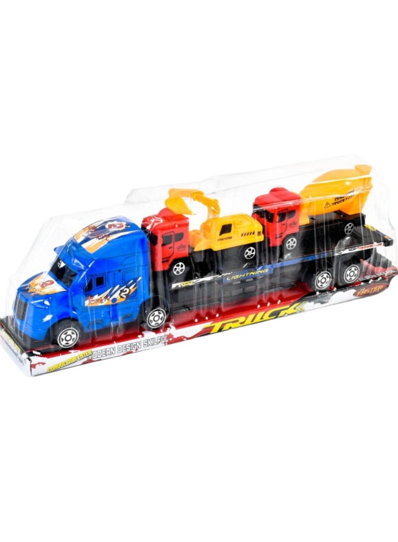 Toy Box Diecast Container Truck With 2 Pullback Cars Toys Platyset For Kids 
