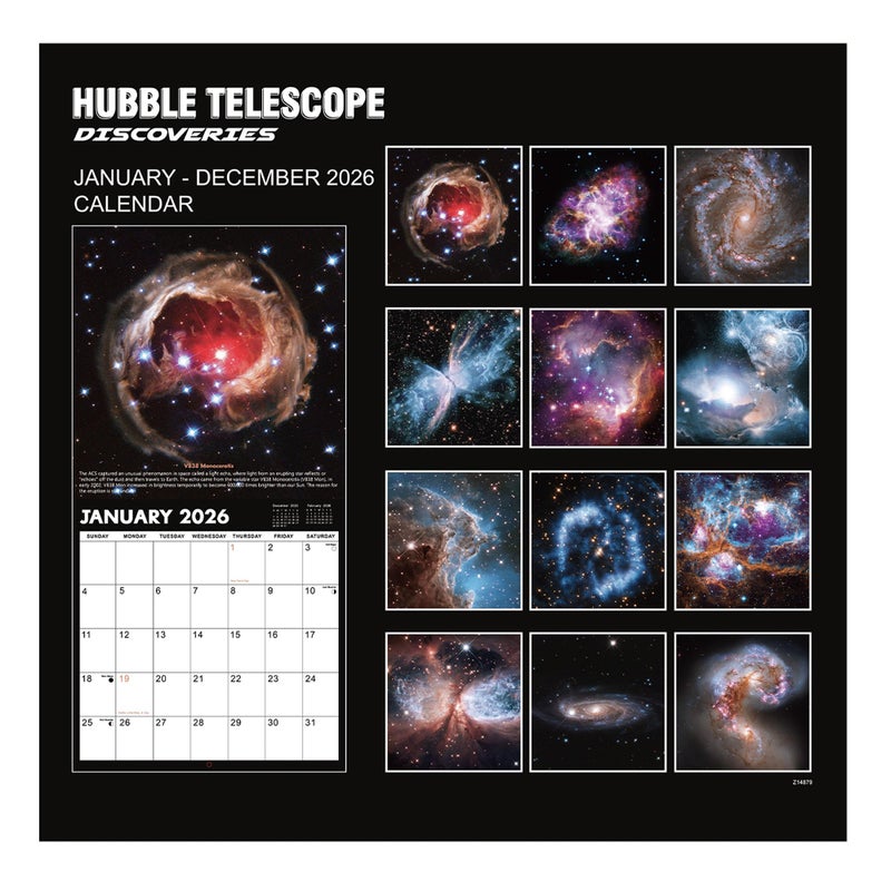 Vindora 2026 Wall Calendar - Hubble Telescope Wall Calendar 2026, January 2026 - December 2026, 12" x 24" (Open), Hanging Hook, Blocks and Holidays - Stunning Hubble Discoveries - Image 5