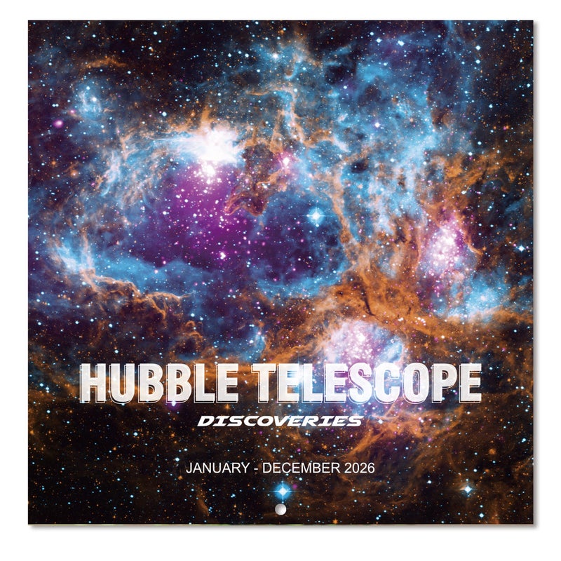 Vindora 2026 Wall Calendar - Hubble Telescope Wall Calendar 2026, January 2026 - December 2026, 12" x 24" (Open), Hanging Hook, Blocks and Holidays - Stunning Hubble Discoveries - Image 1