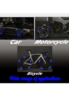 Generic 20PCS Reflective Car Wheel Decorative Stripe Stickers, Night Safety Warning Car Stickers, Anti-Scratch Reflective Stickers Car Motorcycle Wheel Safety Decorative Car Decals Universal (Blue )  - Image 2