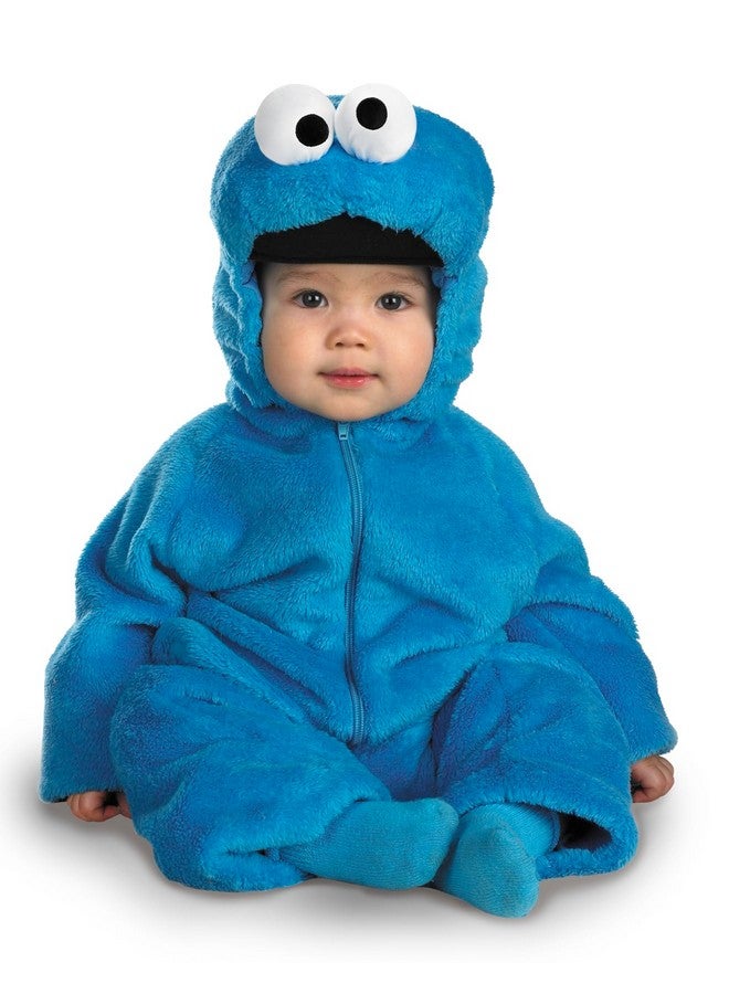 Disguise Sesame Street Cookie Monster Deluxe Two-Sided Plush Jumpsuit Costume (12-18 Months) , Blue - Image 1
