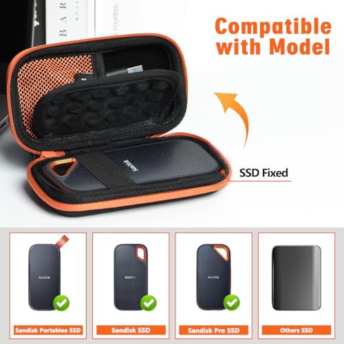 Kinsound SSD Case Cover Compatible for SanDisk Extreme Pro/SanDisk Extreme Portable SSD 500GB-2TB, Travel Case Protective Cover Storage Bag(Not Included SSD) - Image 2
