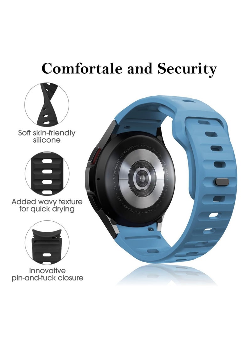 SOLARAE 4 Pcs Bands Compatible with Samsung Galaxy Watch 4 5 6, Silicone Sport Strap Bracelet Replacement Wristband for Men Women, Adjustable Rugged No Gap Band Classic Band - Image 3