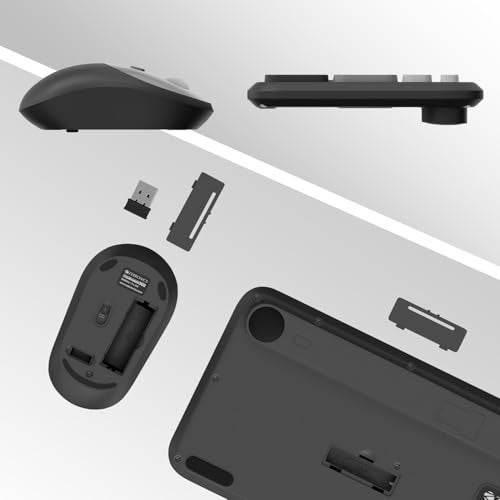 Zebronics Wireless Keyboard & Mouse Combo, 106 UV-Coated Keys, ₹ Key, 13 Multimedia Keys, Retractable Stand, 4 Button Mouse, 1600 DPI, High Precision, USB Nano Receiver (Companion 302, Dark Grey) - Image 2