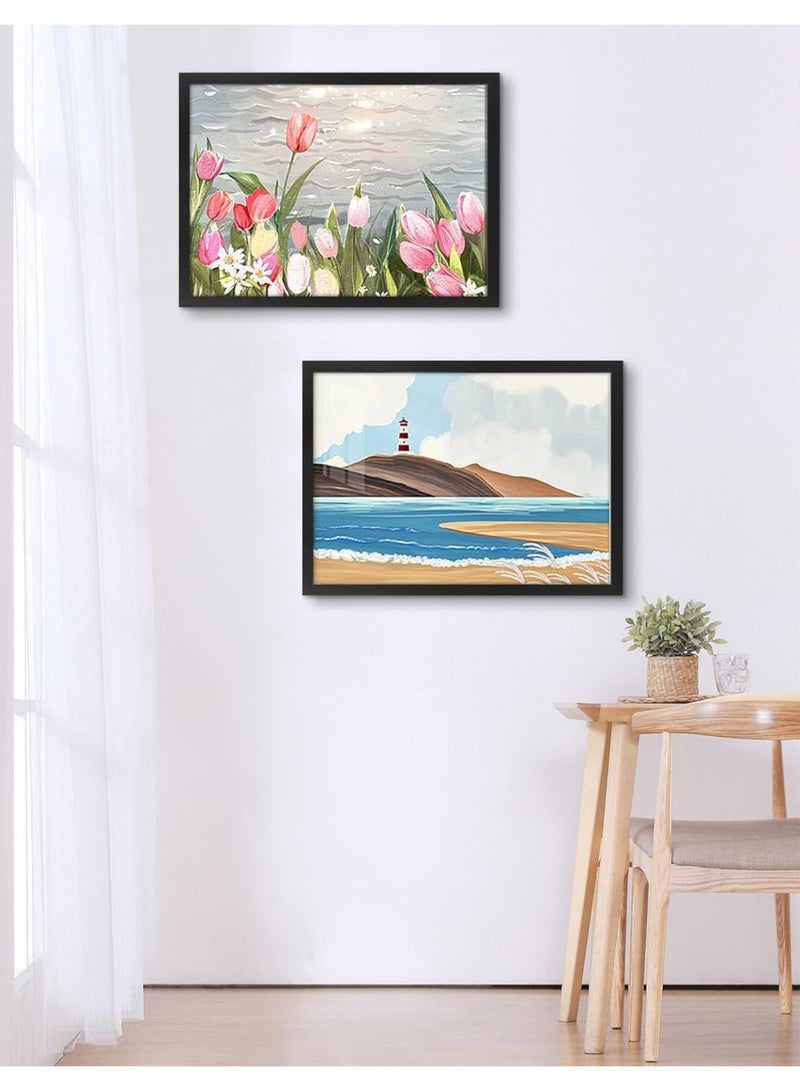 A2 Picture Frame Black Set of 2, 16.5 x 23.4 Poster Frame Wall Mounted Horizontal and Vertical - Image 4