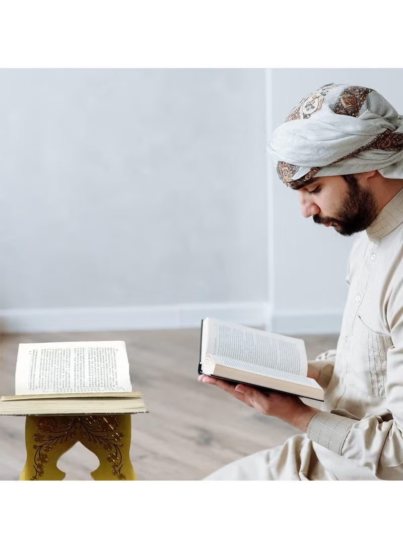 Relex Book Holder, Book Stand with Wood Carving Pattern, Bookcase for Home, Office - Image 5