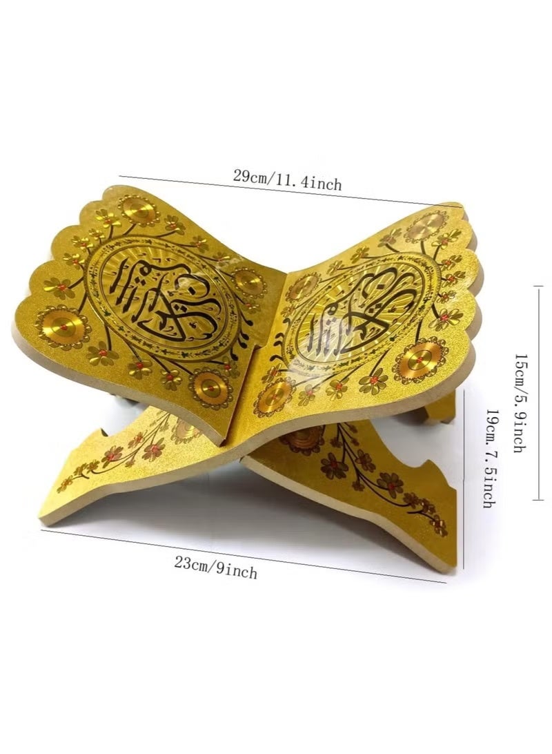 Relex Book Holder, Book Stand with Wood Carving Pattern, Bookcase for Home, Office - Image 4