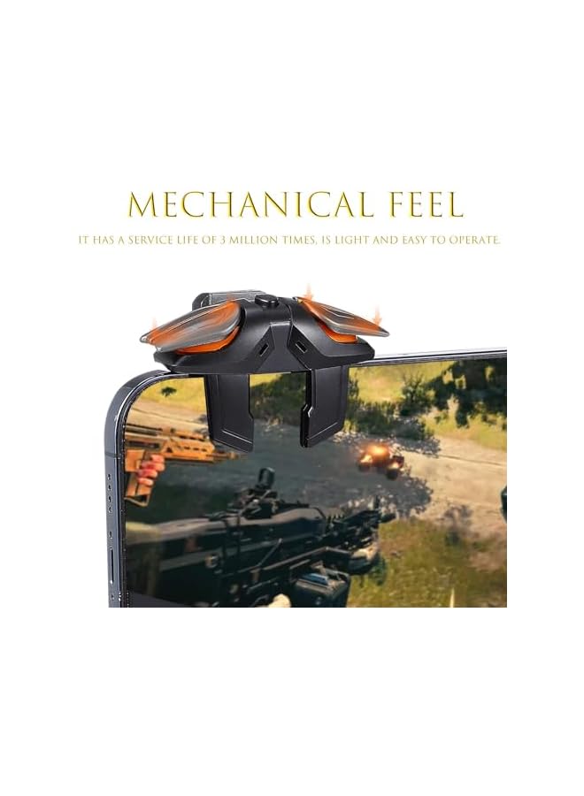 Green Tiger Game Trigger - 2024 Upgrade Version PUBG Mobile Trigger with Aim & Fire Triggers and 2 Pcs Gaming Finger Sleeves, 6 Finger Trigger Sensitive Shoot, Compatible with iPhone & Android Most Phones - Image 5