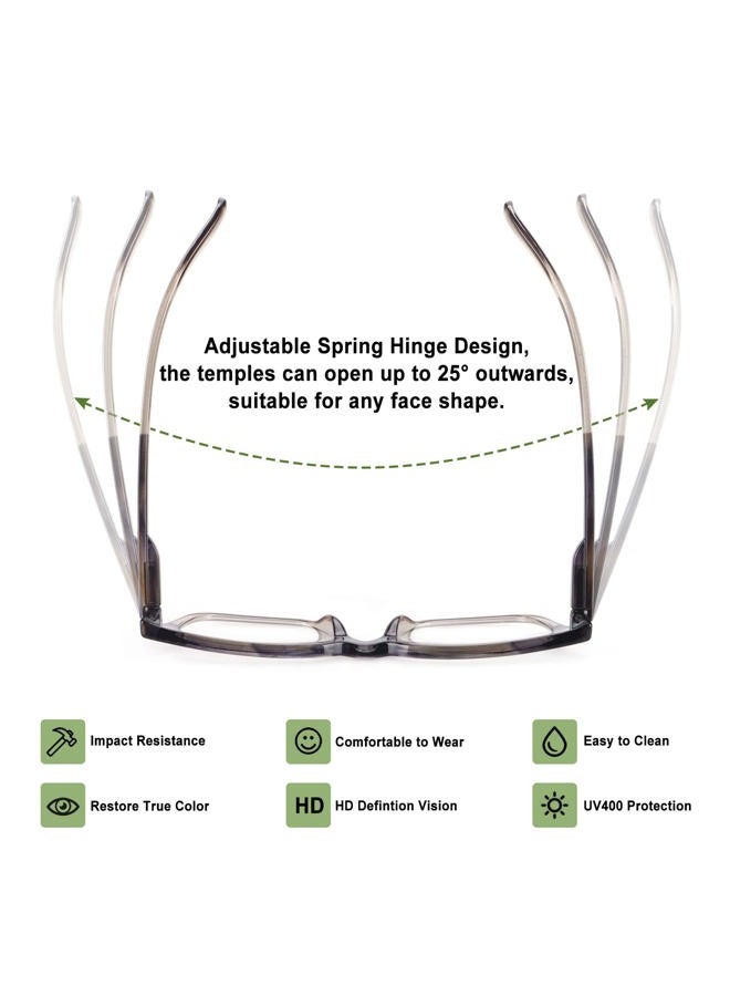 CHOFILORD 6 Pack Fashion Reading Glasses for Women Men Blue Light Blocking Oversized Square Readers with Spring Hinge (6 Pack Colorful, 2.25) - Image 4