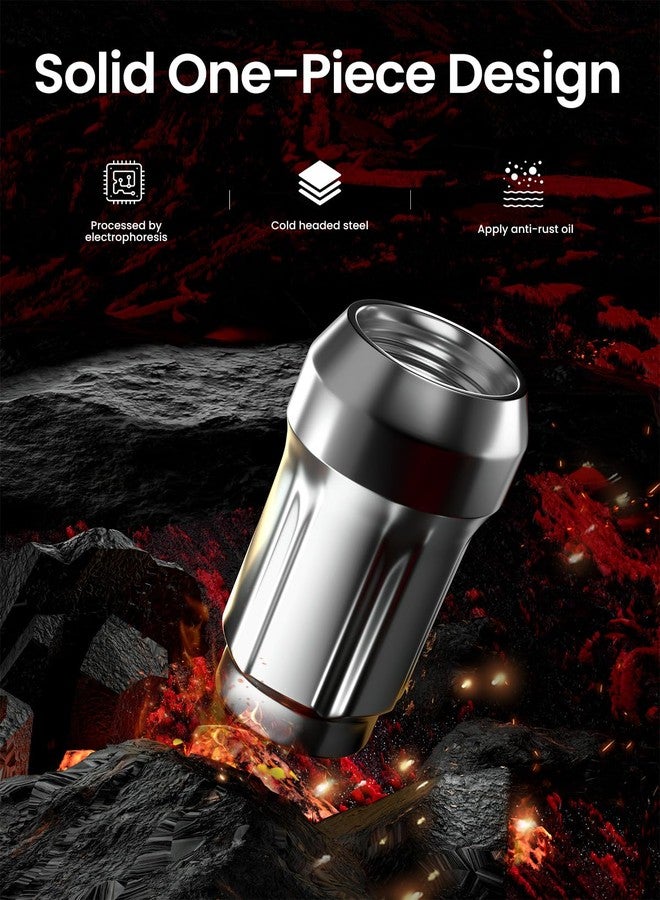GAsupply صواميل عجلات GAsupply مقاس 12x1.5، ذات طرف مغلق مطلي بالكروم، بارتفاع 1.38 بوصة، ومقعد سداسي مخروطي 3/4 بوصة، وزاوية 60 درجة، مناسبة للعجلات غير الأصلية، عبوة من 20 قطعة + مفتاح ربط واحد. - Image 5