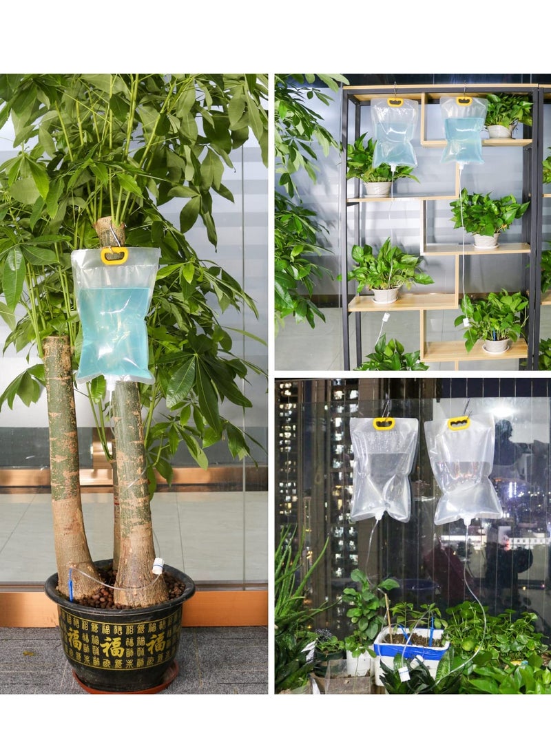 SOLARAE 3.5 Litre Plant Life Drip Bag, 4 Pcs with Adjustable Flow Automatic Plant Watering System Unit, Waterer for Potted Plants, 4 Pcs Hooks for Vacation Indoor and Outdoor Plant Watering Bags - Image 3