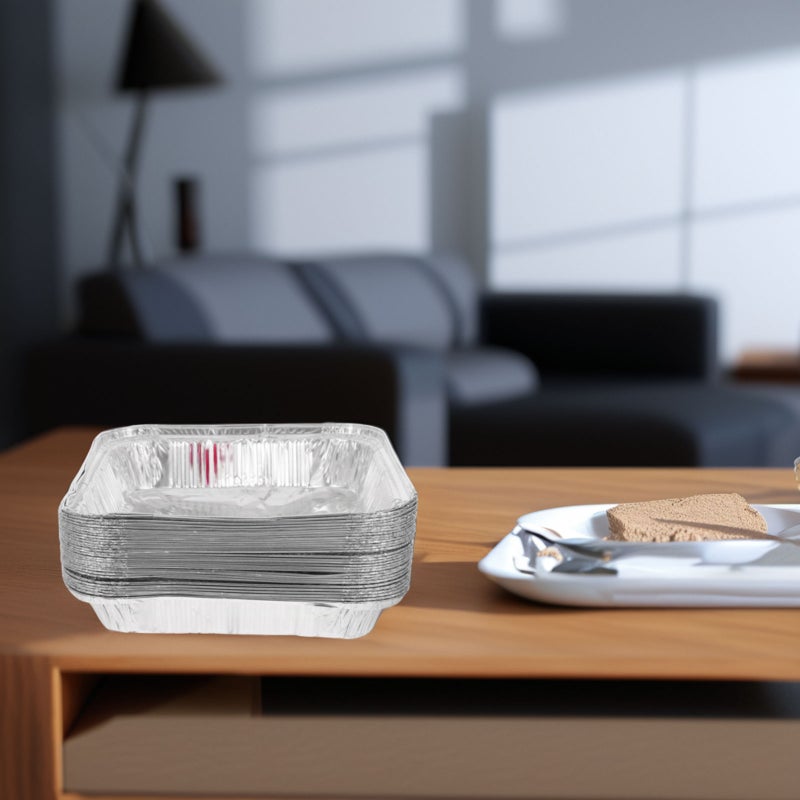 60 pcs Aluminum Foil Pans: Cooking Baking Loaf Pans - Foil Cake - Household Cake Bread Baking Supplies - Image 3