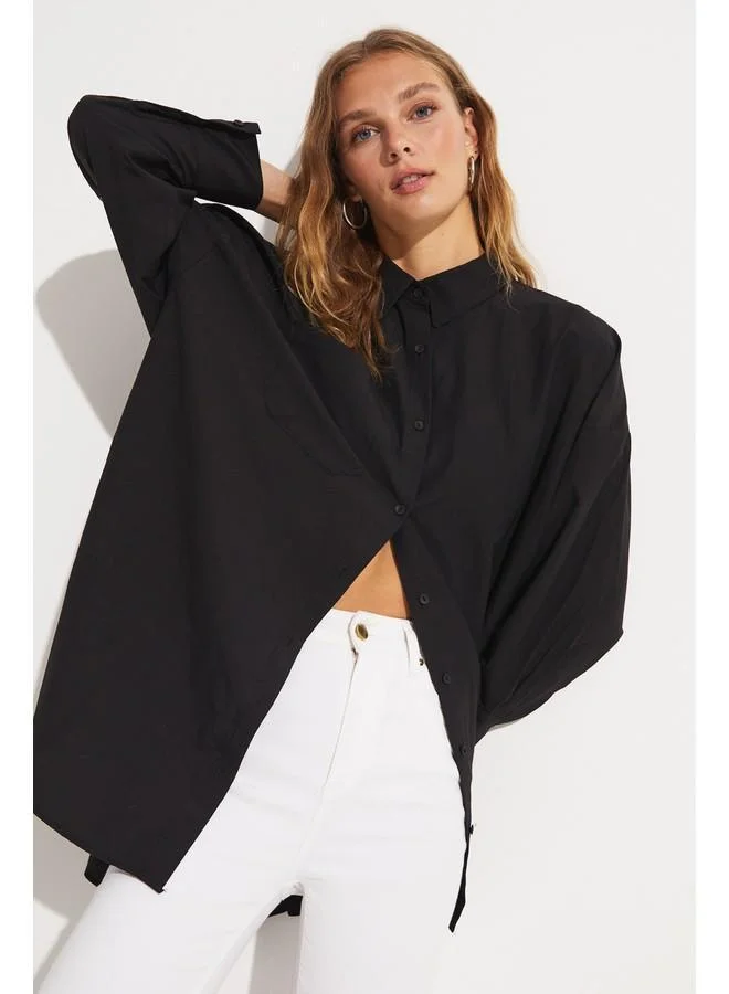 JUNE June Pocket Detailed Shirt Black
