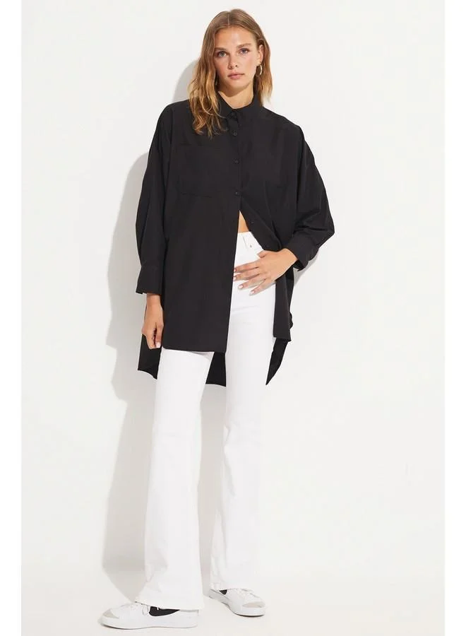 JUNE June Pocket Detailed Shirt Black