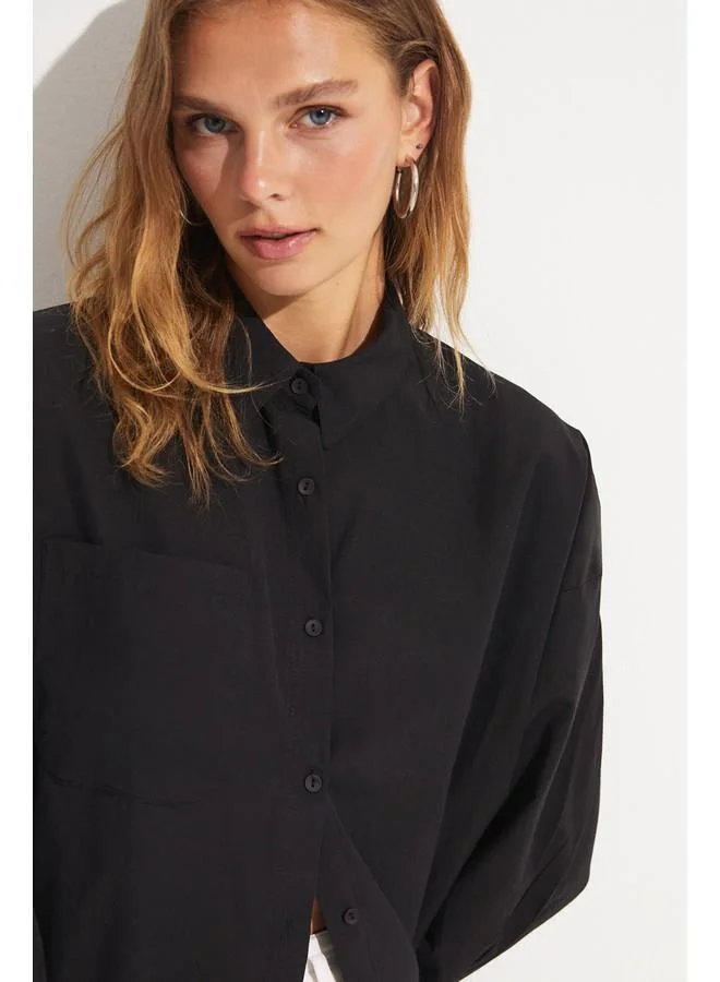 JUNE June Pocket Detailed Shirt Black